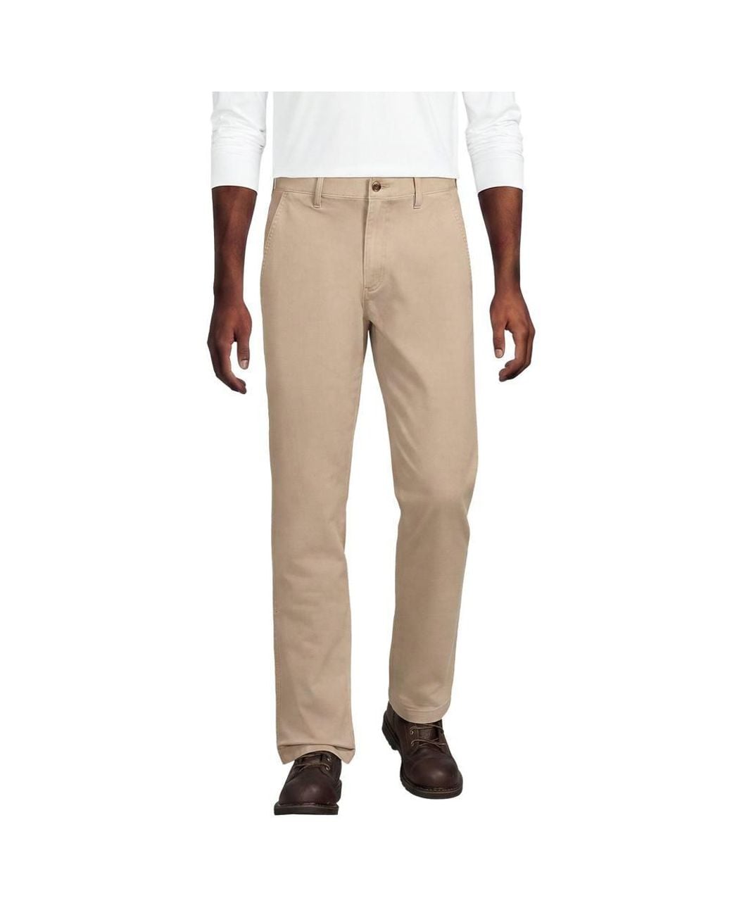 Lands' End Natural Comfort Waist Classic Fit Flannel Lined Stretch Chinos for men