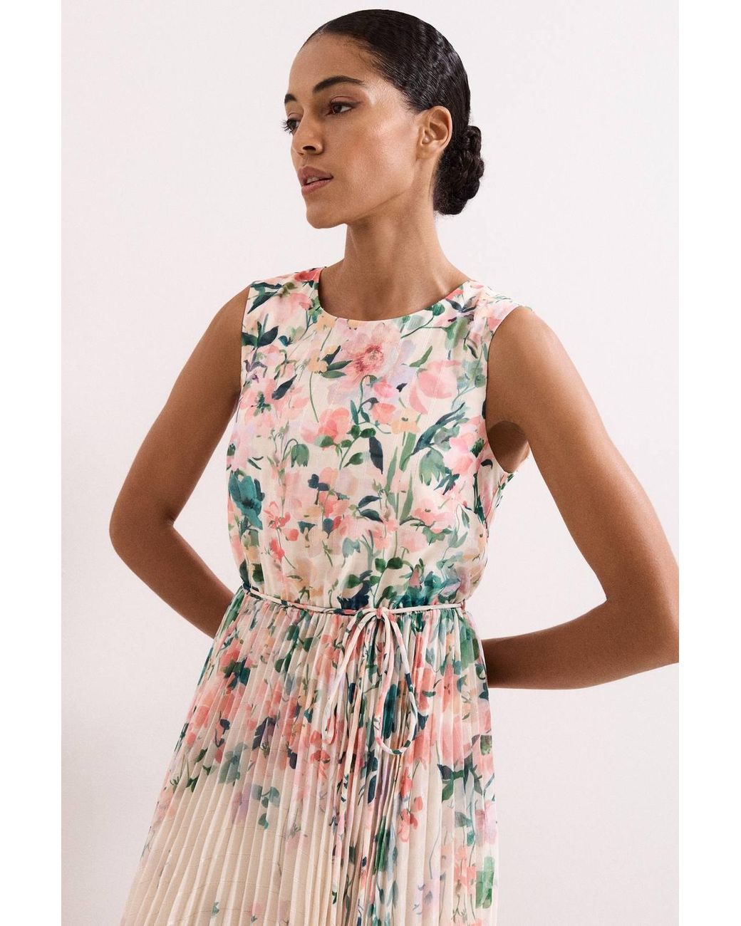 Phase Eight Pink Georgiana Sleeveless Midi Dress