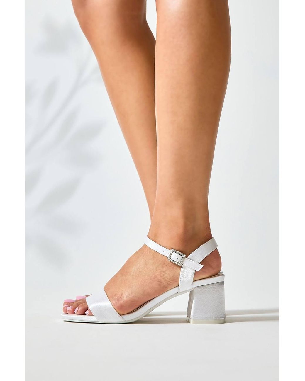 Linzi White Cherish Bridal Ivory Satin Heeled Sandals