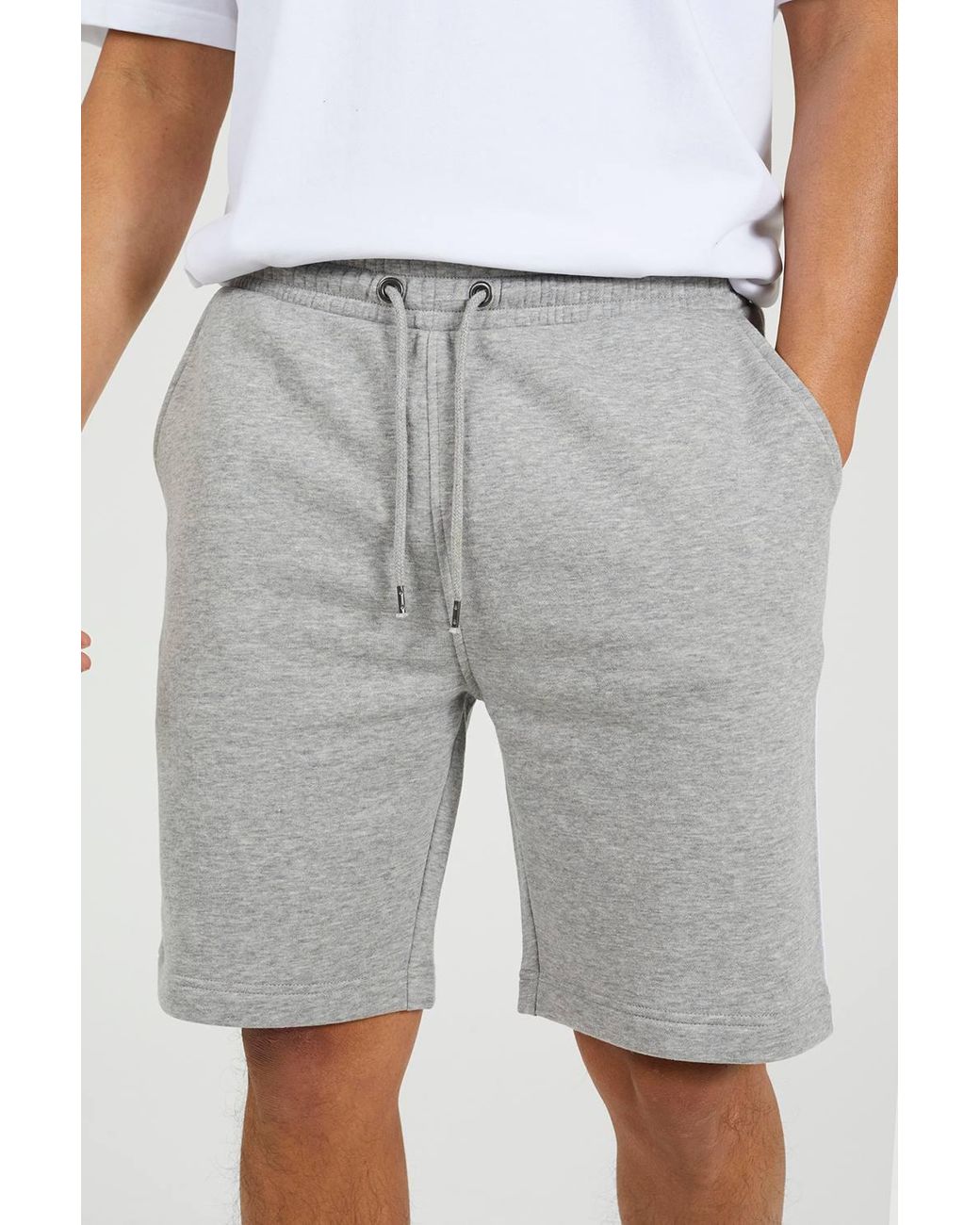Brave Soul Gray Side Stripe Drawstring Jersey Shorts for men