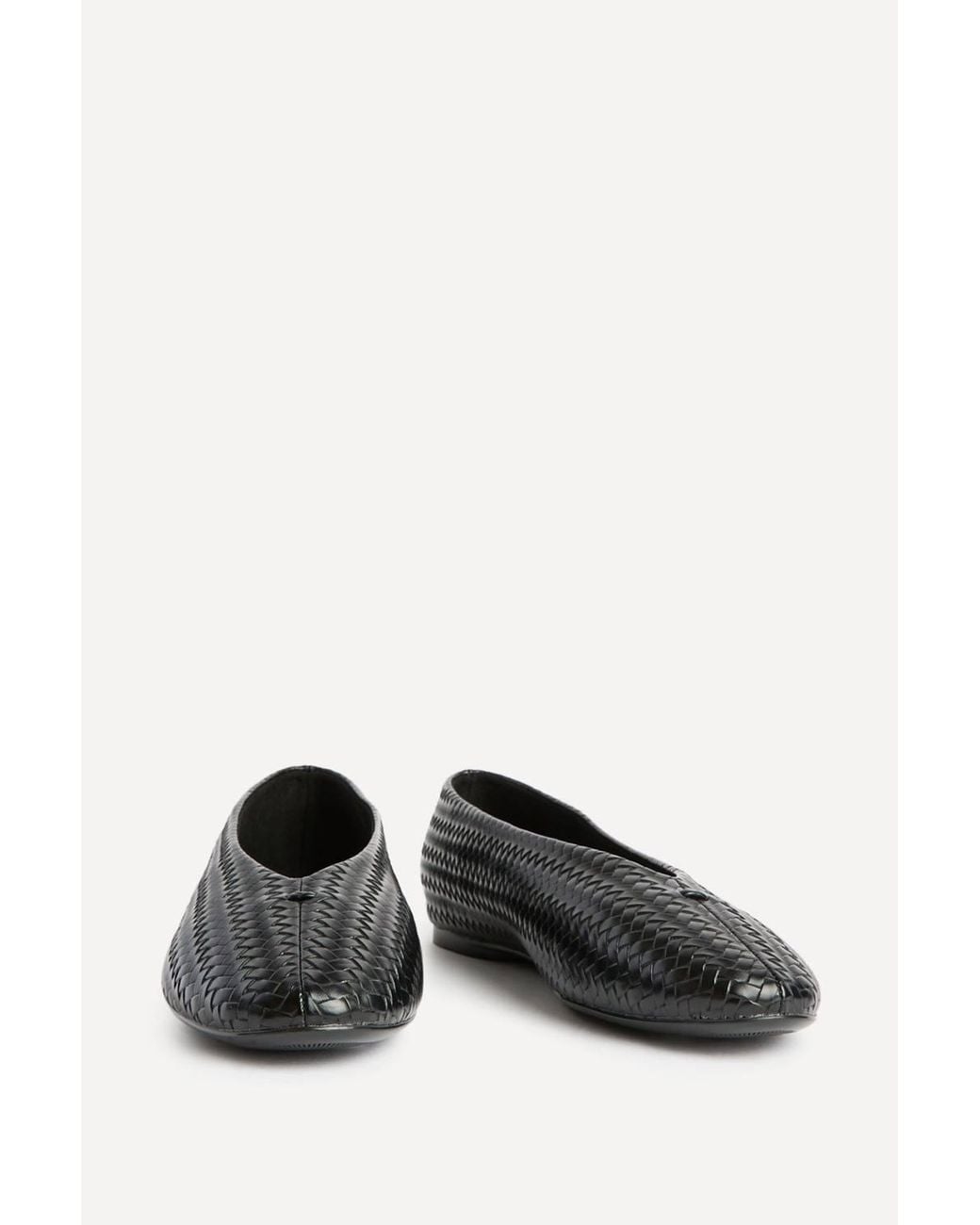 Linzi Black Etta Woven Effect Ballet Flats