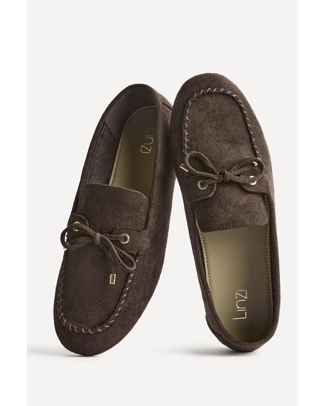 Linzi White Relevant Faux Suede Loafers