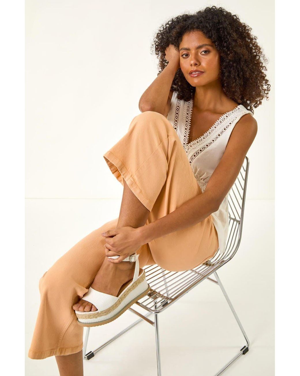 D.u.s.k White Denim Pocket Detail Wide Leg Culotte