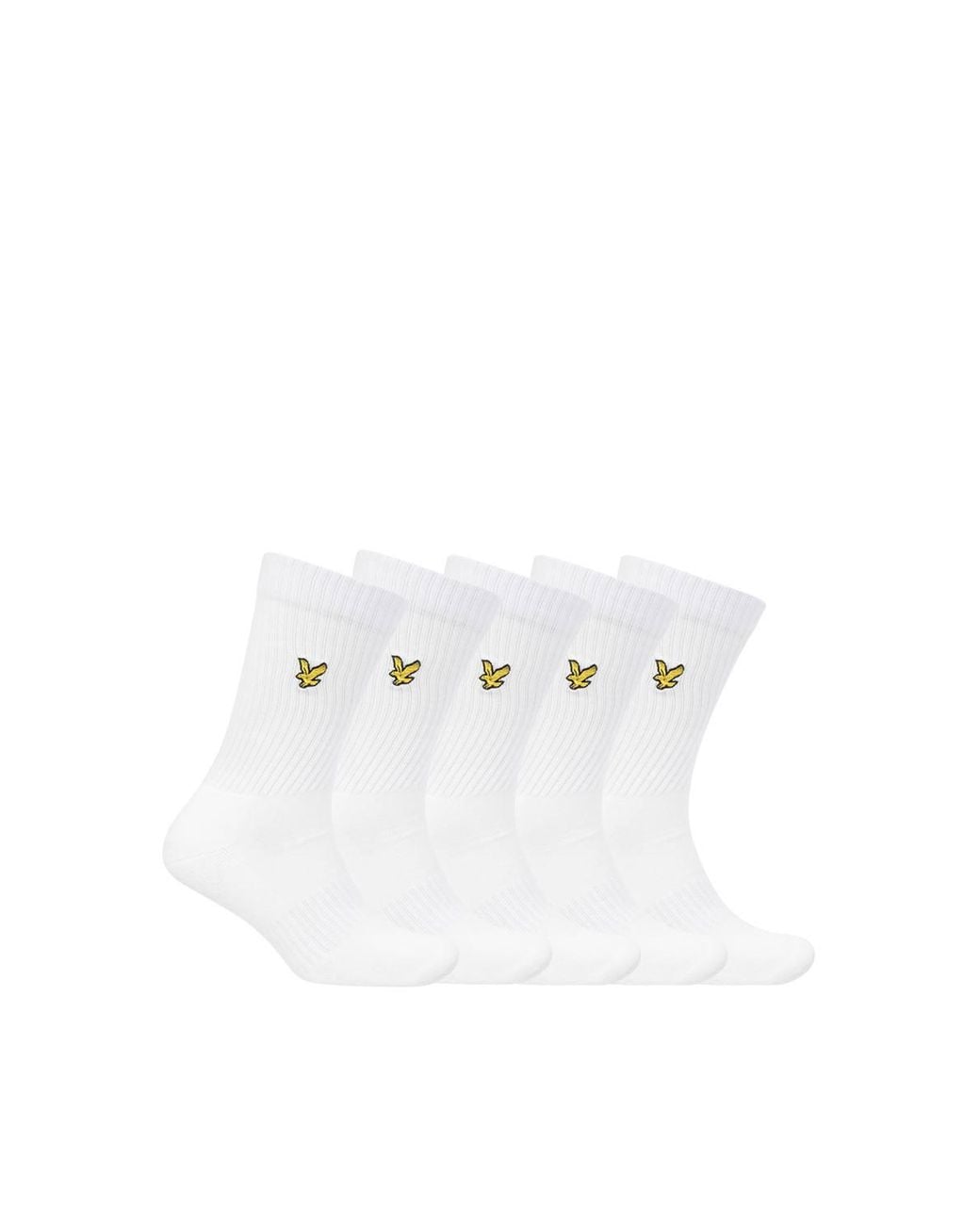 Lyle & Scott White Camdyn 5 Pack Sport Socks for men