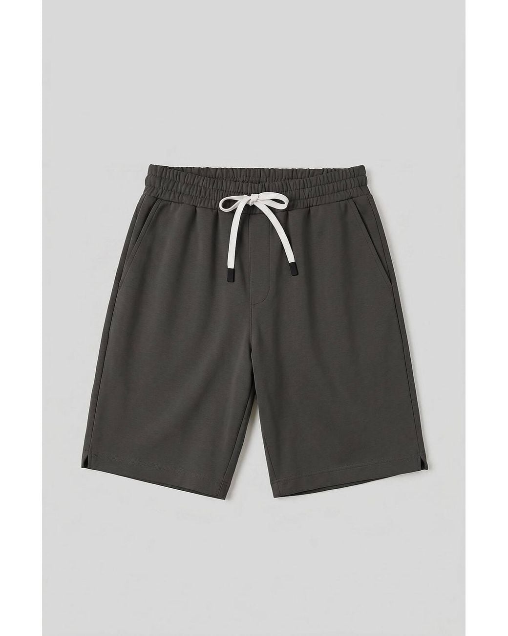 TOMMY LIFE Black Mid Waist Jersey Shorts for men