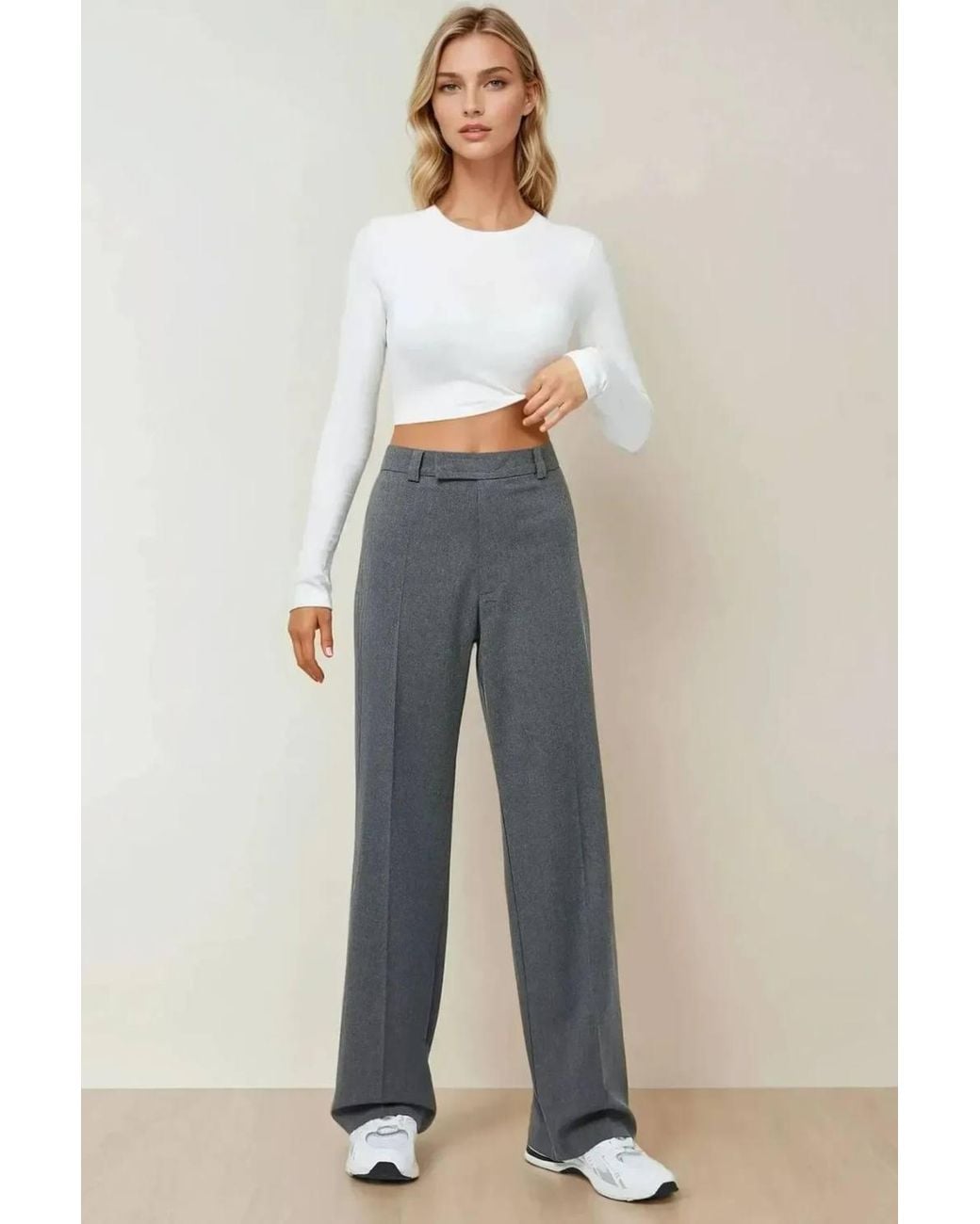 Hiccup Blue High Waist Straight Leg Pants