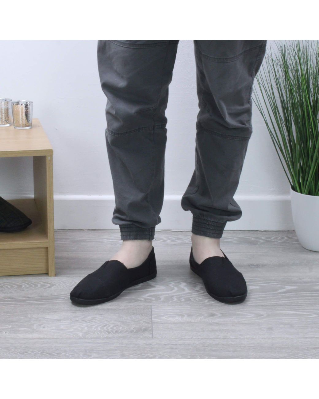 AJVANI Black Flat Heel Beach Shoes Canvas Pumps Espadrilles for men