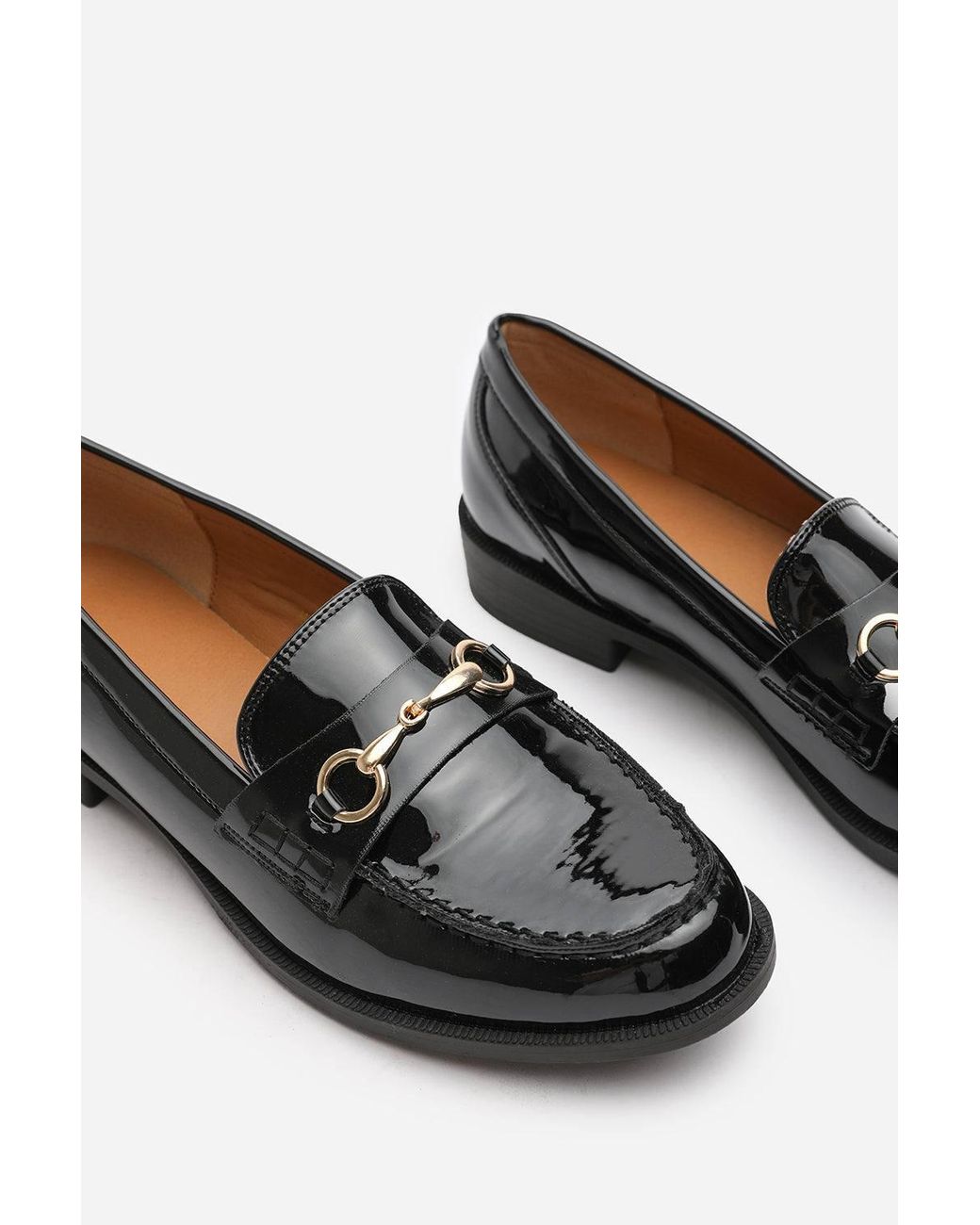 Where's That From Black 'Delvia' Snaffle Horsebit Trim Detail Loafers