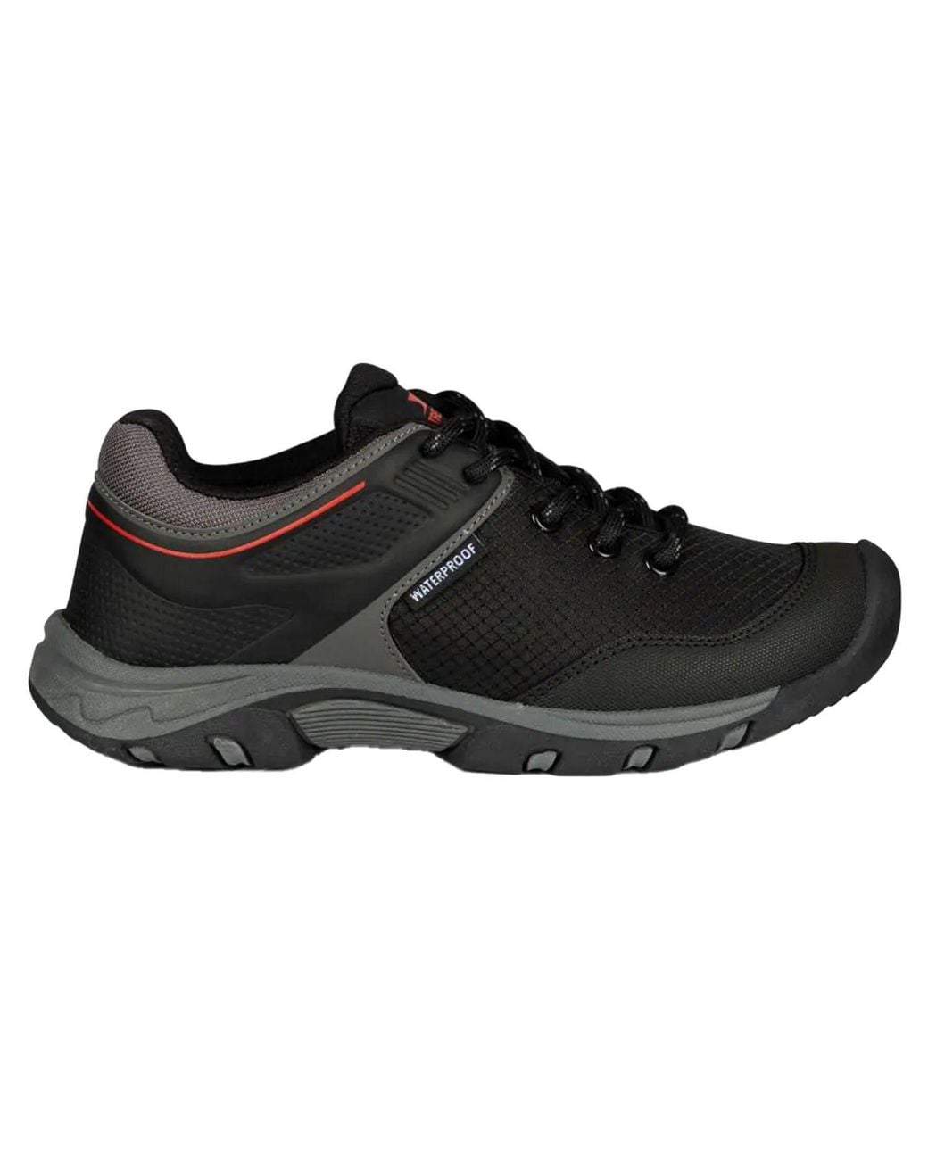 Trespass Black Bevin Waterproof Trainers