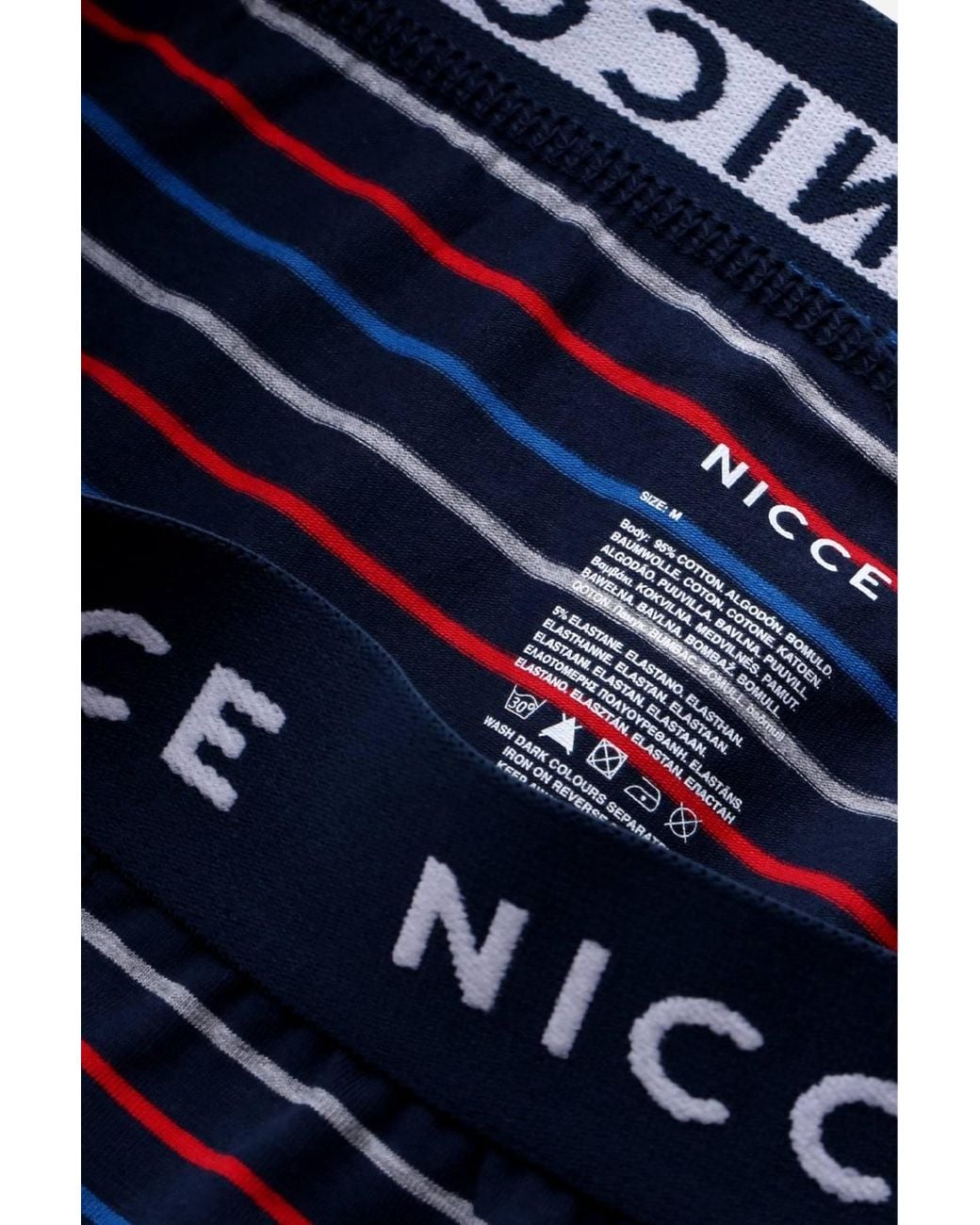Nicce London Blue 5-Pack Cotton Rich Boxer Briefs With Logo Waistband for men