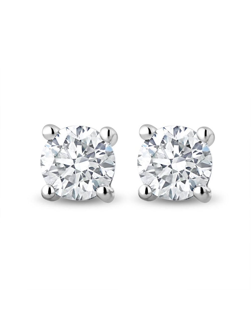 The Diamond Store White 0.50Ct Round Cut Lab Diamond Stud Earrings