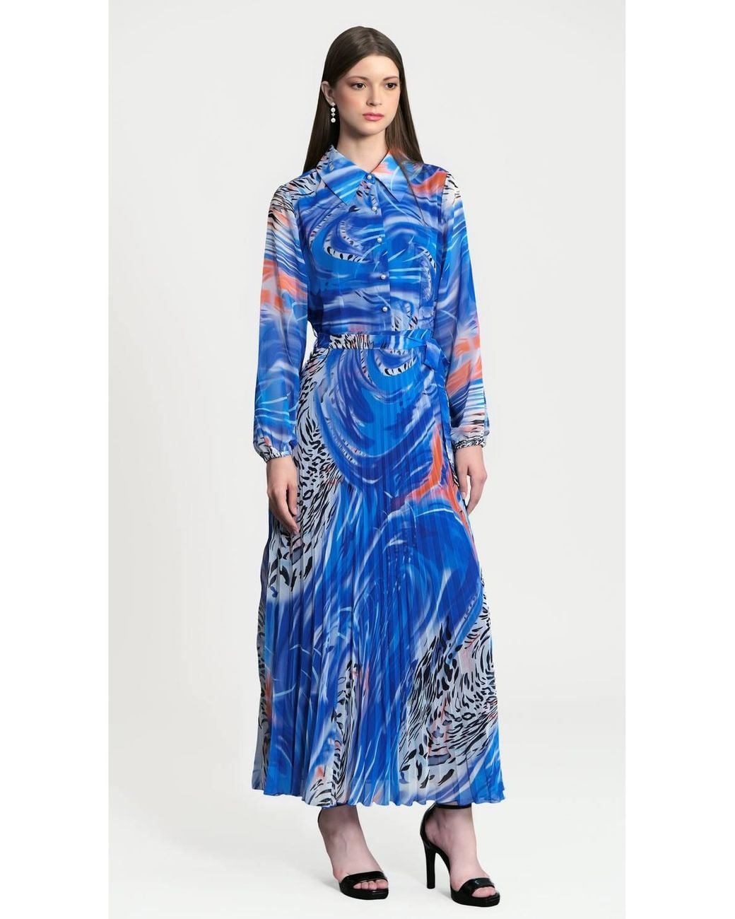 LuvForever Fashion Blue Skye Midi Dress