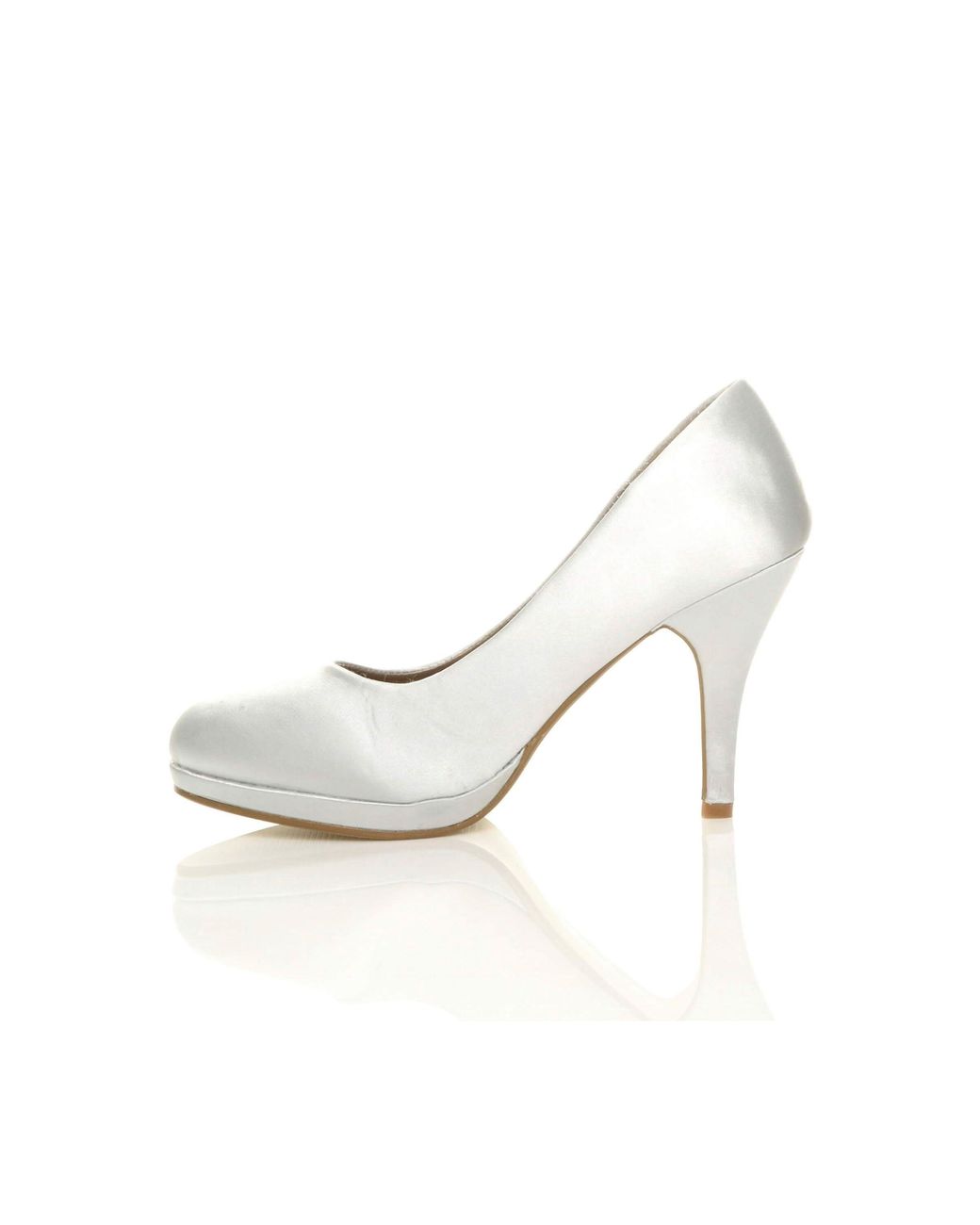 AJVANI White High Heel Wedding Bridal Court Shoes