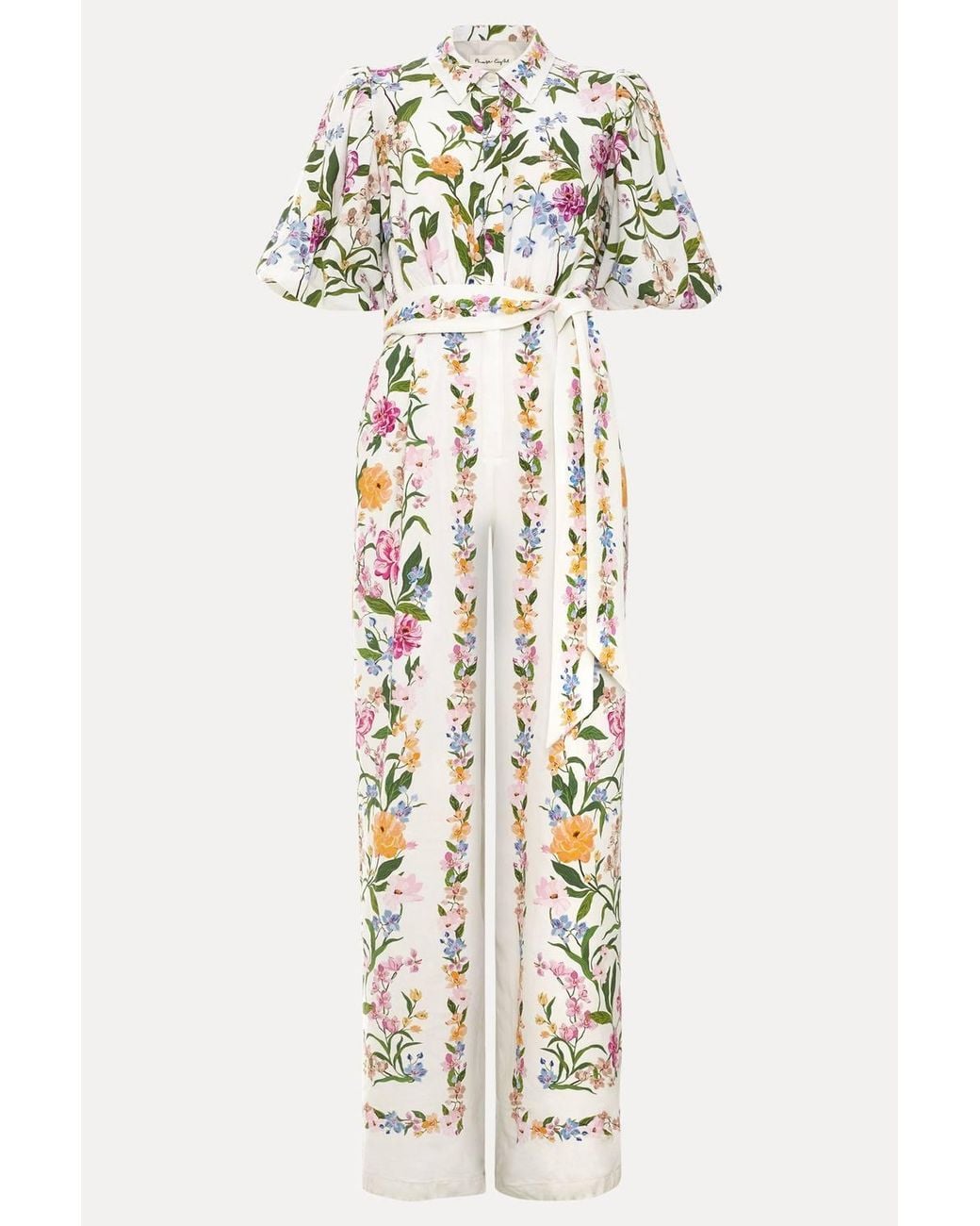 Phase Eight Natural Petite Camilla Collard Wide-Leg Jumpsuit