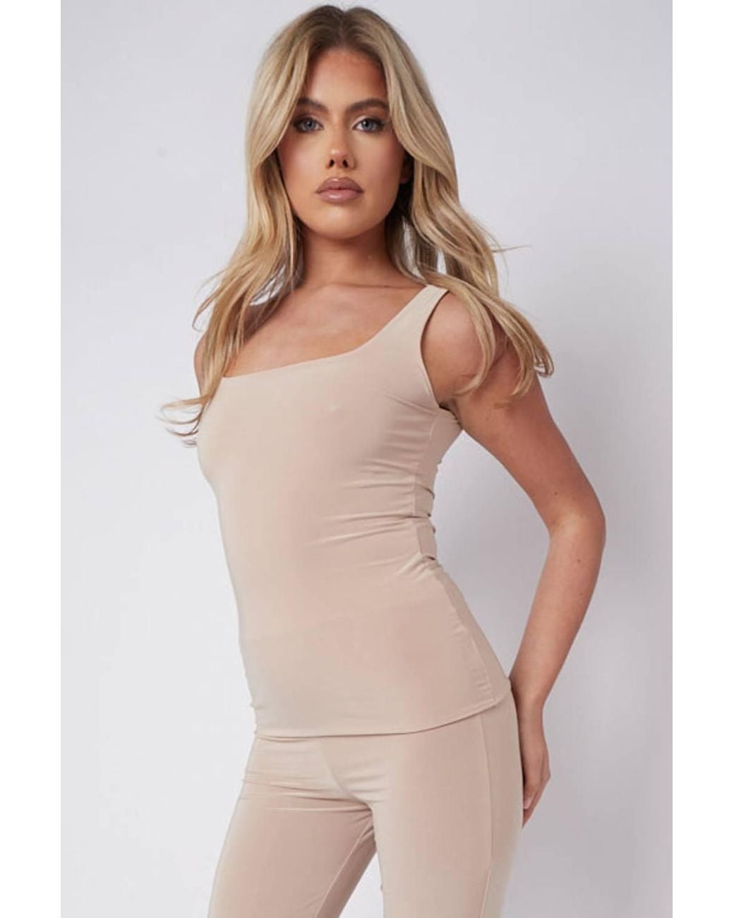Stylewise Natural Slinky Vest Top