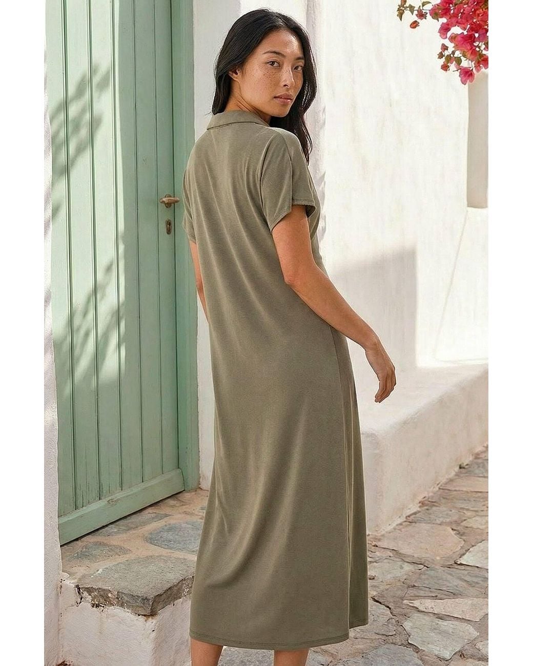 Roman Green Petite Twist Waist Midi Dress