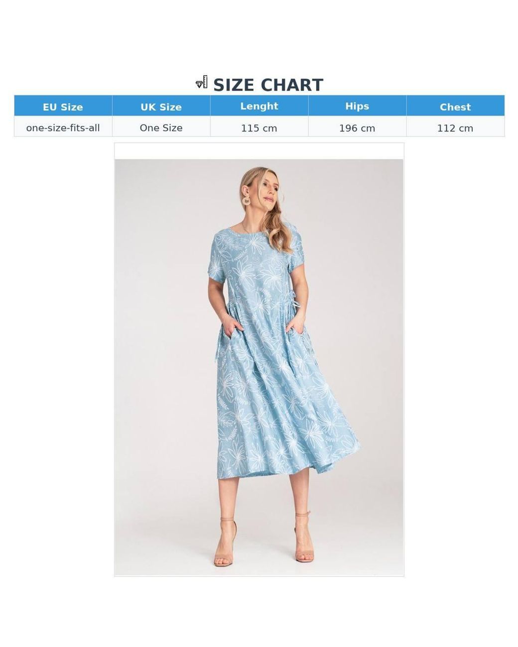 Love Lace Blue Viscose Round Neck Short Sleeve Midi Dress