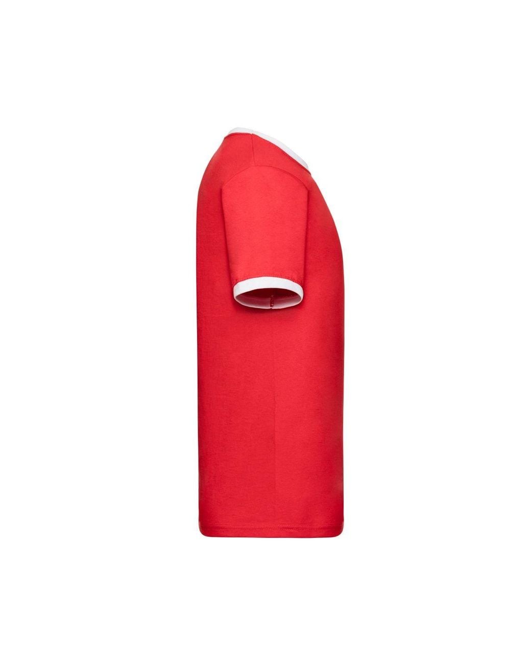Fruit Of The Loom Red Ringer Contrast T-Shirt for men