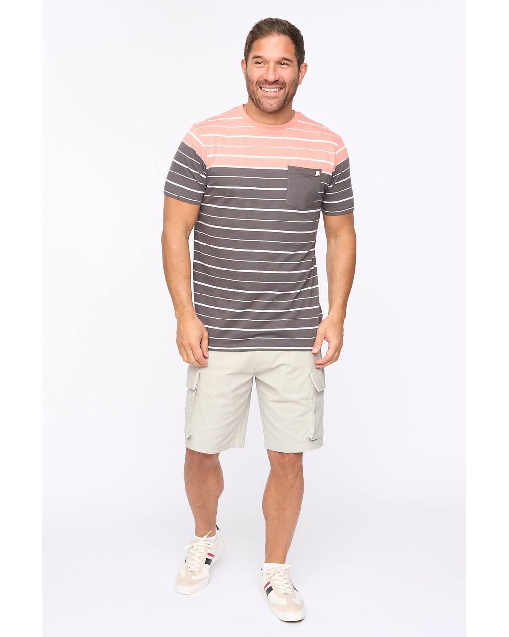 Bewley & Ritch Multicolor Blaydon 100% Cotton Yarn-Dyed Stripe Pocket T-Shirt for men