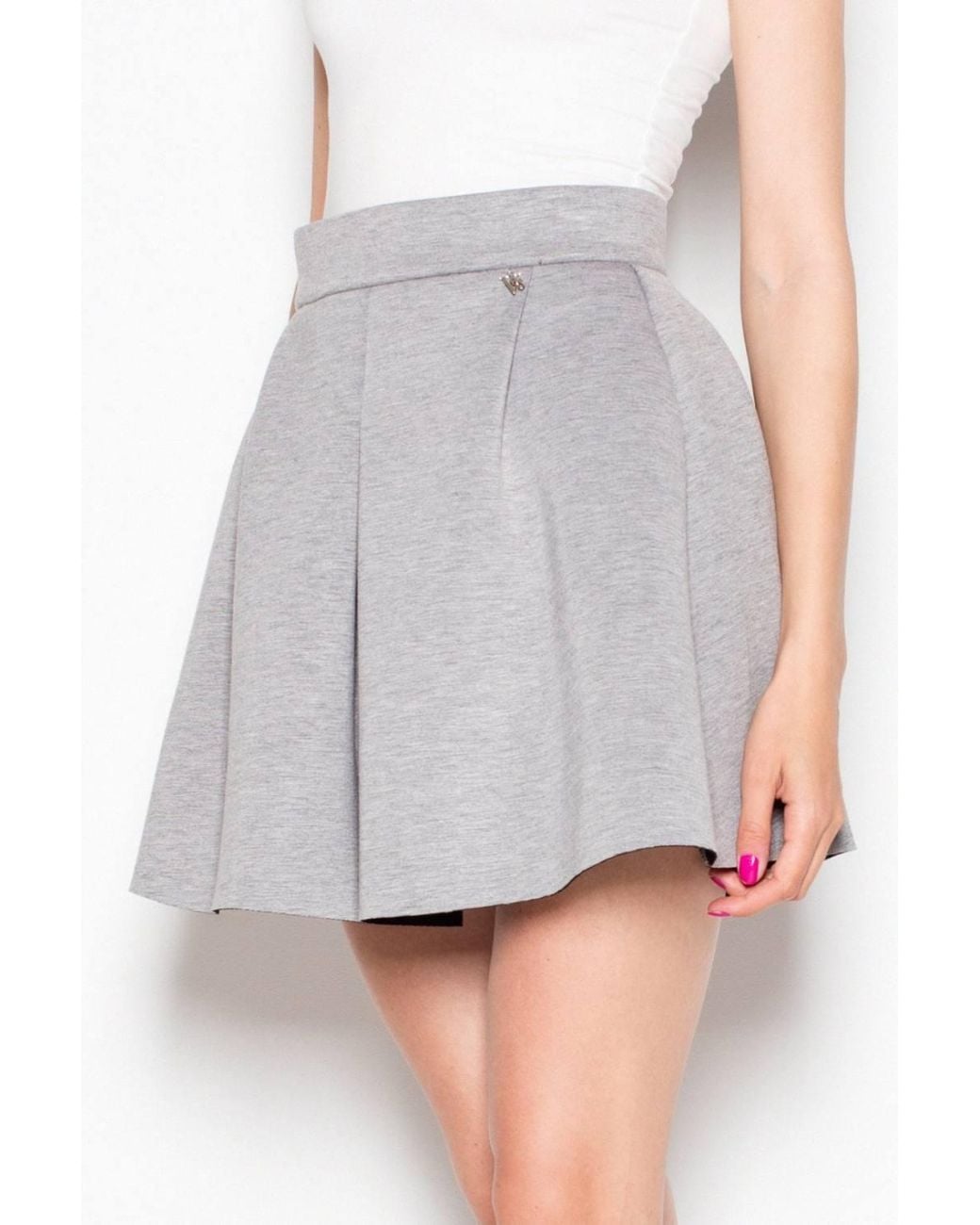 Love Lace White Knit Flared Circle Cut Skirt For Everyday