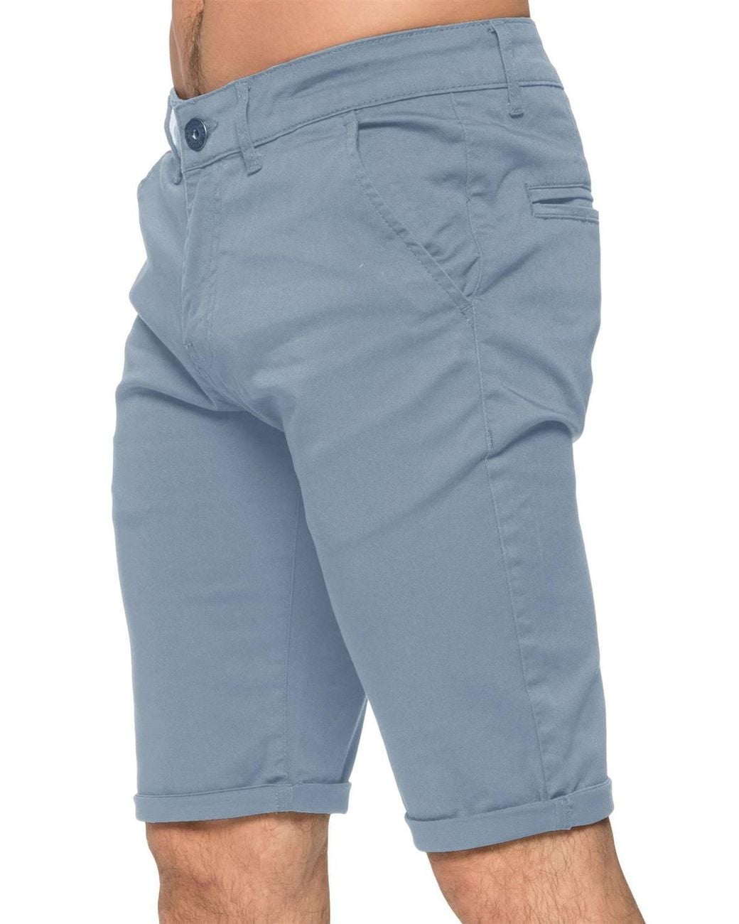 Enzo Blue Slim Fit Stretch Chino Shorts for men