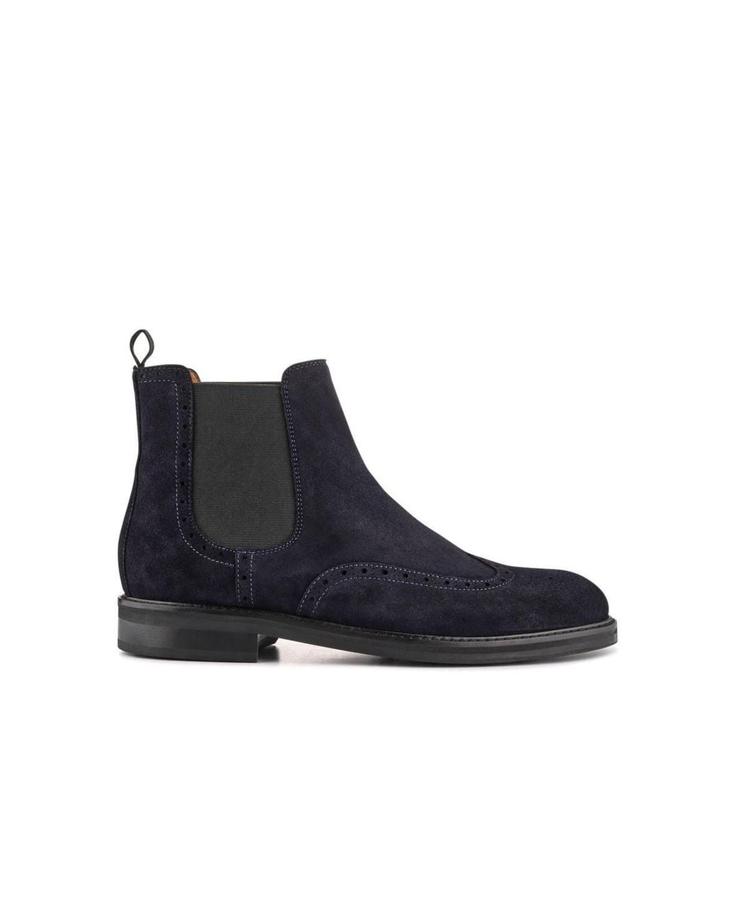Jones Bootmaker Black Fieldston Brogue Wingtip Chelsea Boots for men