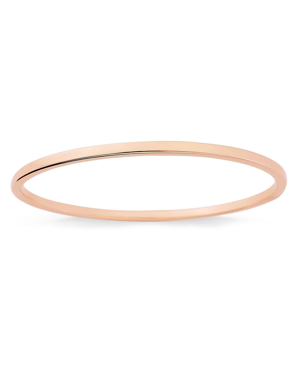 Jewelco London Metallic 9Ct 2.5Mm Square Tube Oval Bangle Bracelet