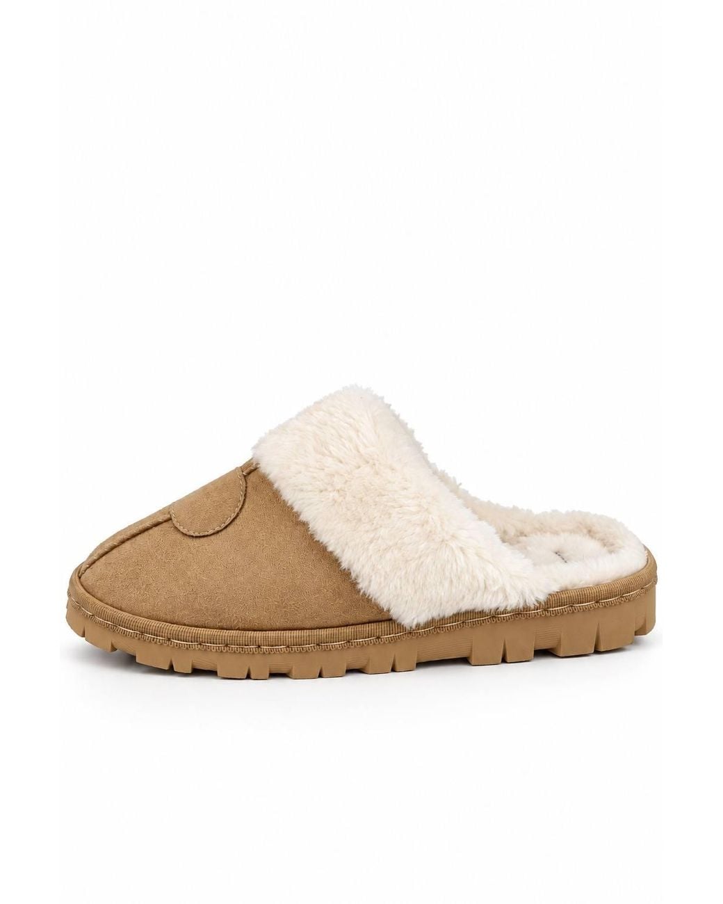 Spot on Natural Shearling-Lined Suede Mule Slippers With Supportive Outdoor Sole