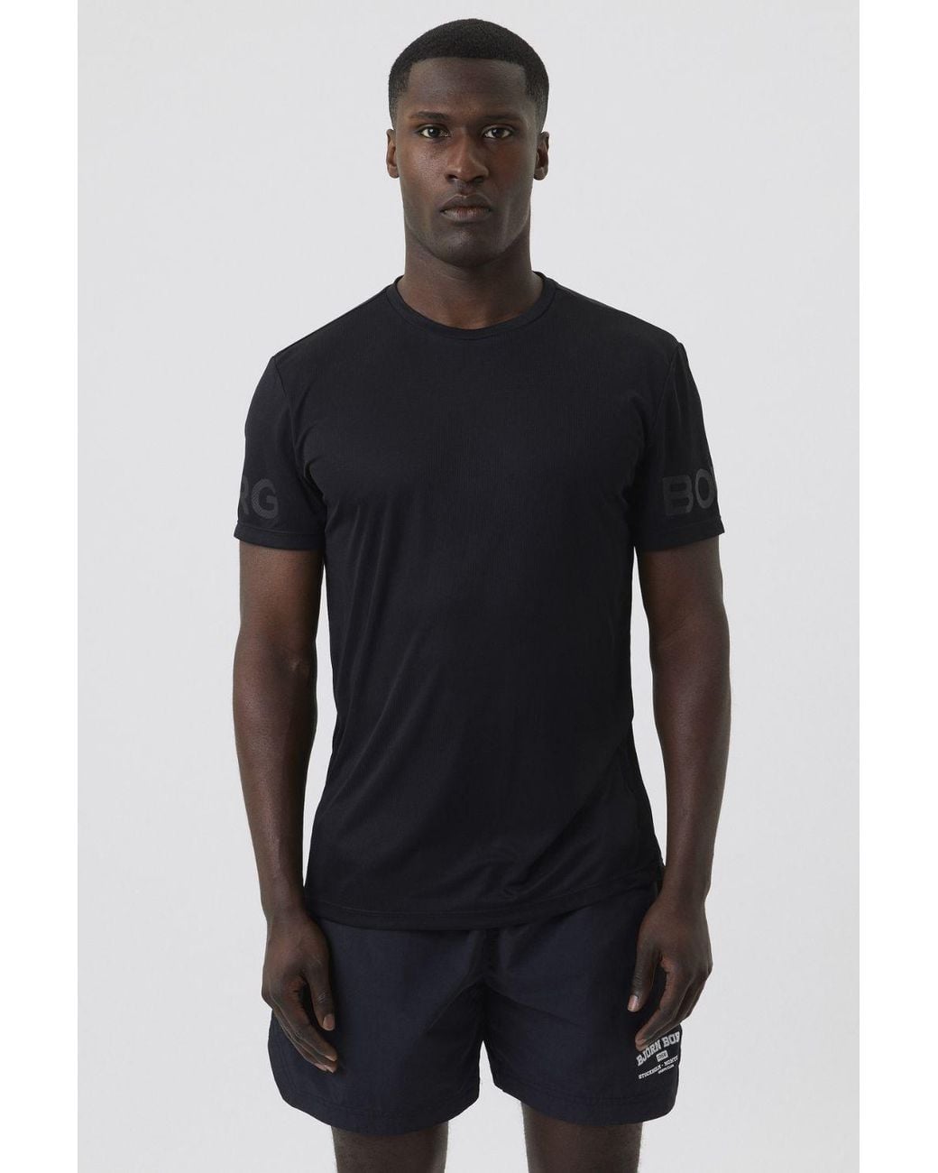 Björn Borg Black Designer Light Running Sports T-Shirt for men