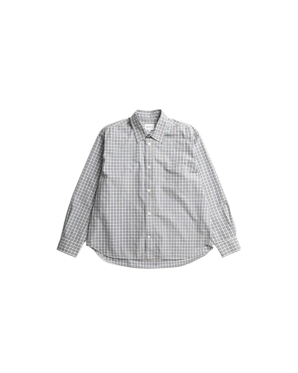 Norse Projects Gray Oversized Checked Shirt Falster for men