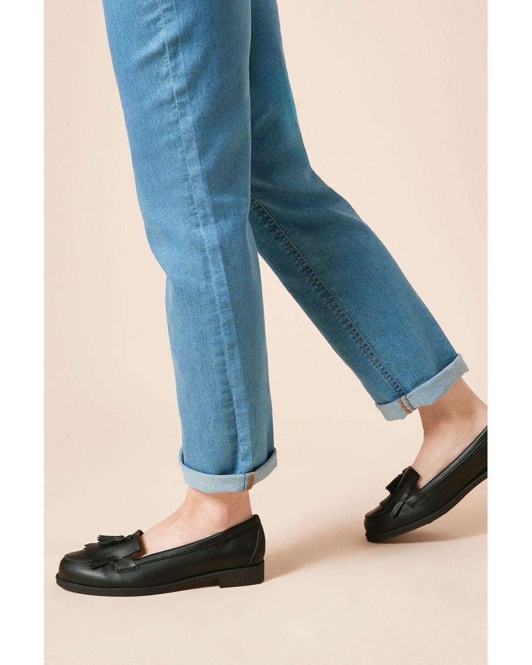 Dorothy Perkins Blue Wide Fit Leigh Fringe Loafers