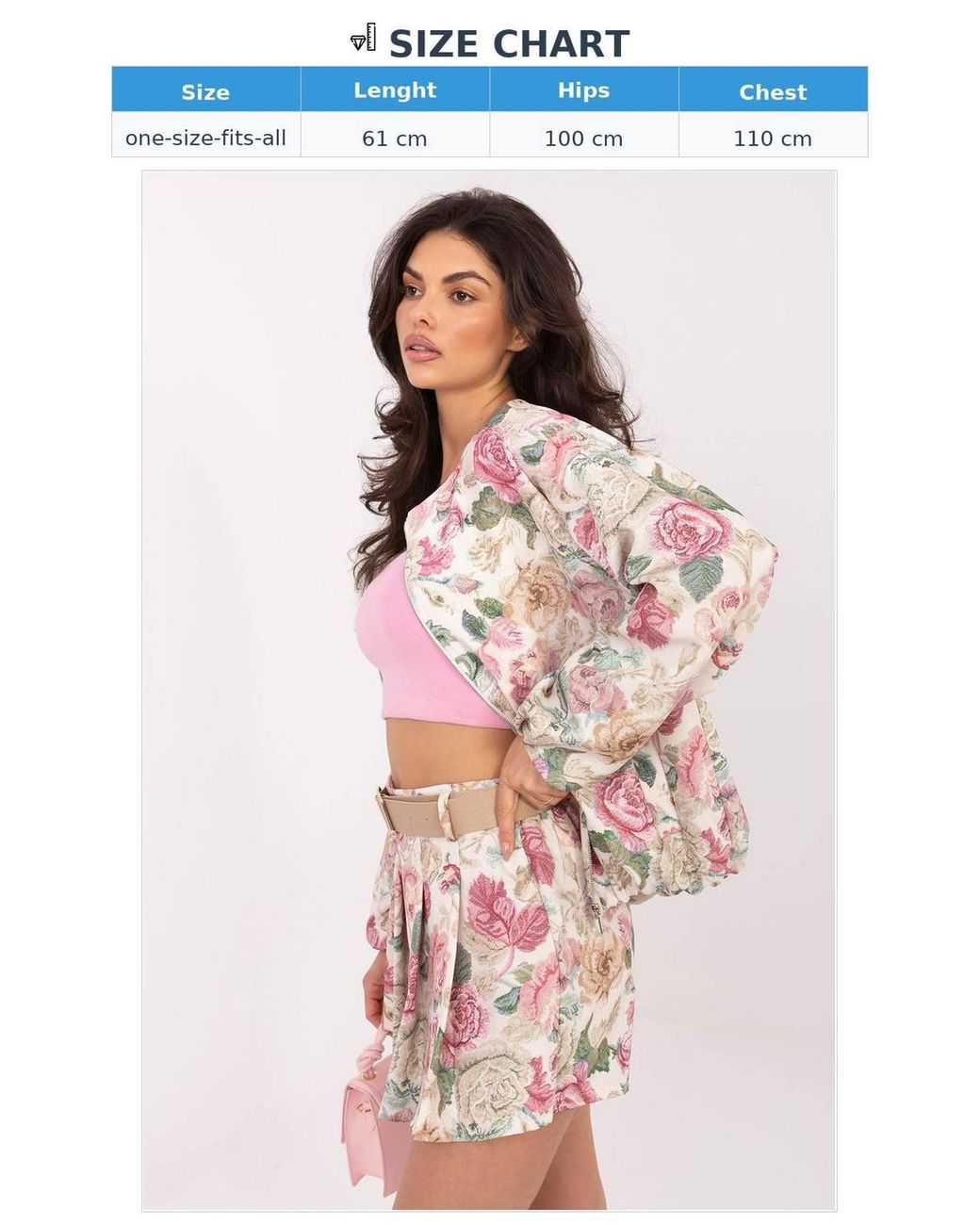 Love Lace Pink Floral Printed Lightweight Bomber Jacket