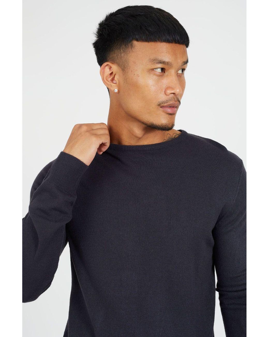 Brave Soul Blue 2 Pack Crew Neck Knit Jumpers for men