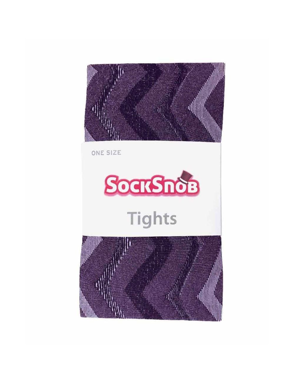 Sock Snob Purple 1 Pack Coloured 80 Denier Opaque Patterned Soft Tights