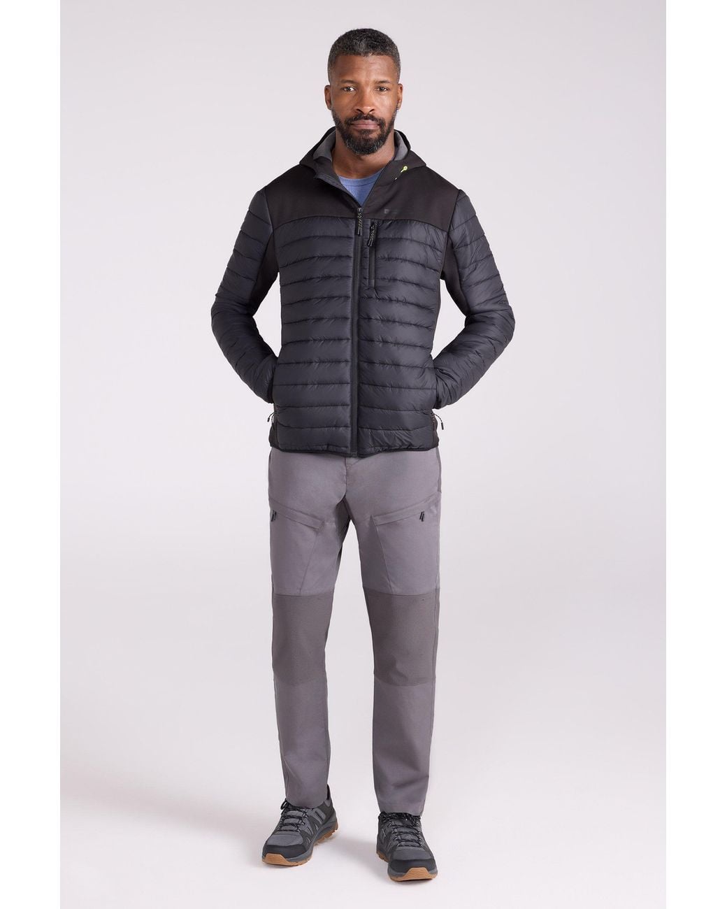 Mountain Warehouse Blue 'Turbine' Lightweight Padded Softshell Stretch Panels Autumn Jacket for men