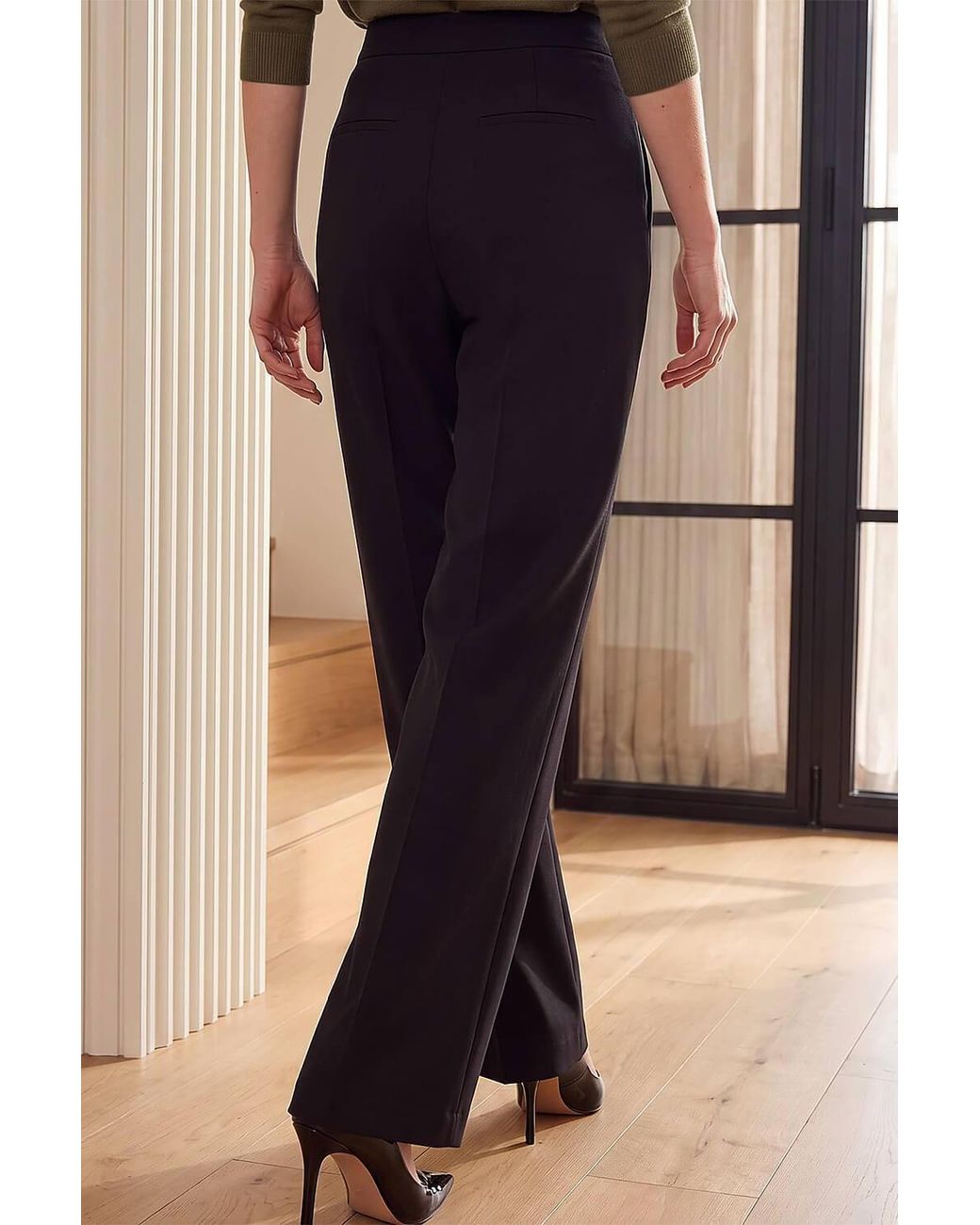 Roman Black Pocket Button Smart Trousers