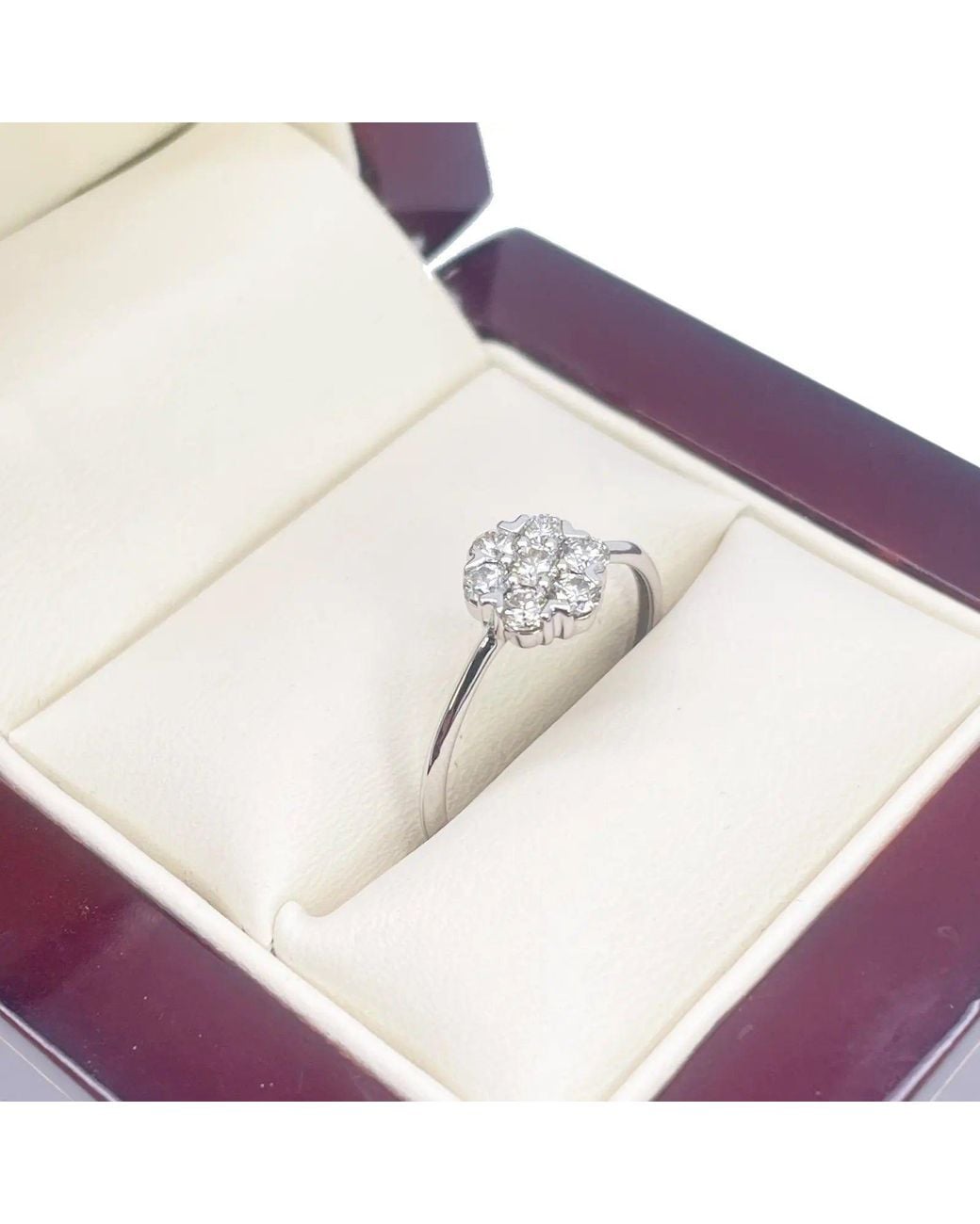 Raina Jewels White 18Ct Elegant Floral Diamond Ring 0.39Ct