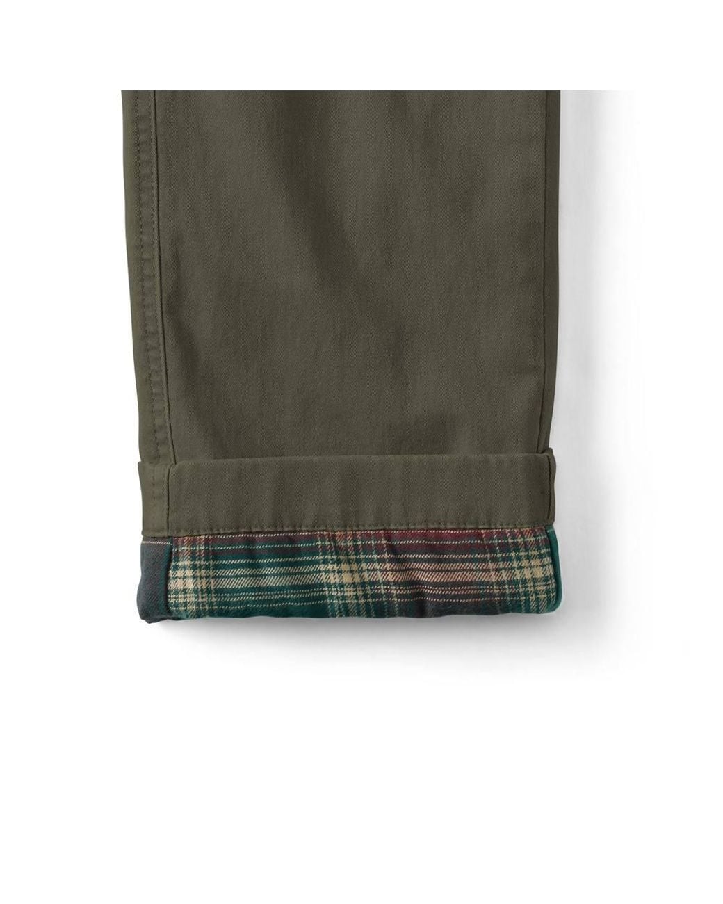 Lands' End Green Comfort Waist Classic Fit Flannel Lined Stretch Chinos for men