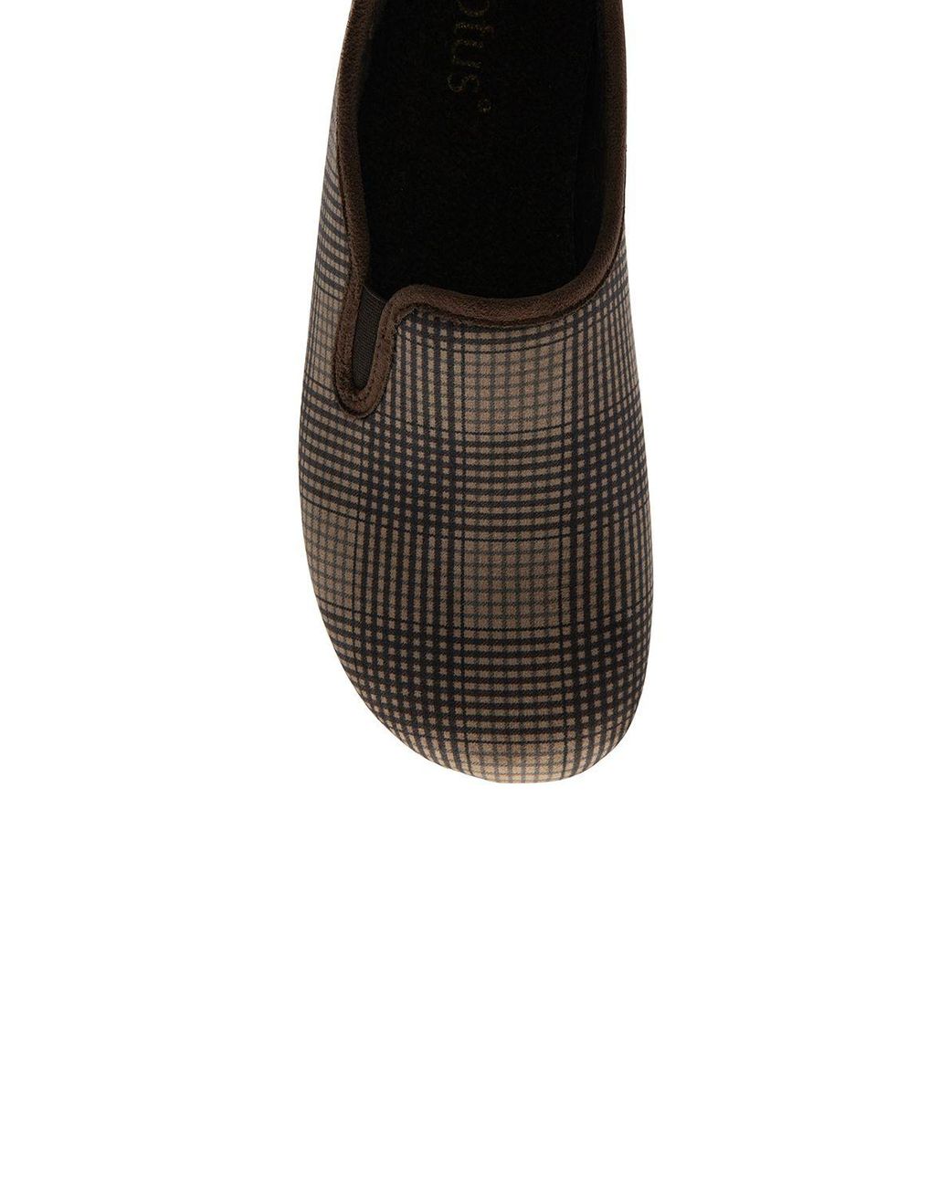 Lotus Brown 'Enrique' Check-Print Full Slippers for men