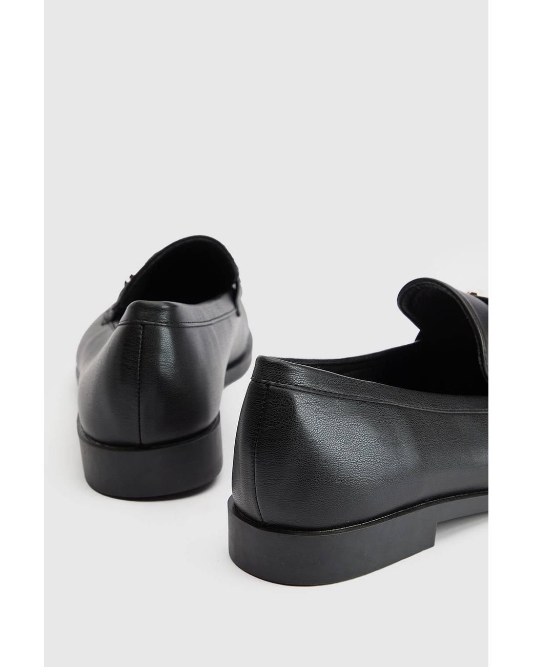 Wallis Black Jessie Faux Leather Metal Snaffle Loafers