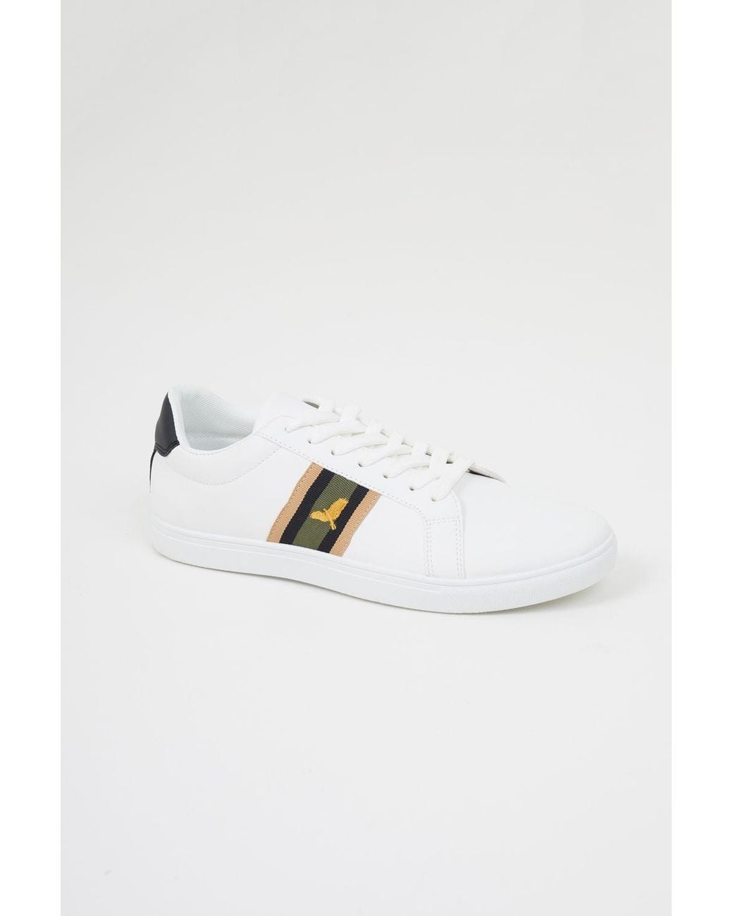 Brave Soul White Pu Lace Up Trainers for men