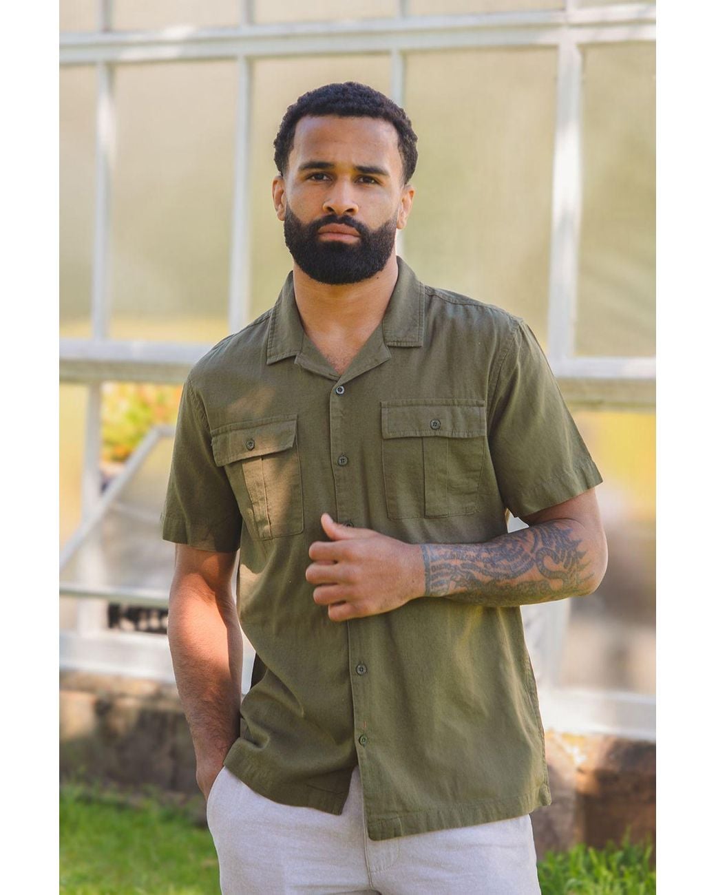 Brave Soul Green Short Sleeve Shirt for men