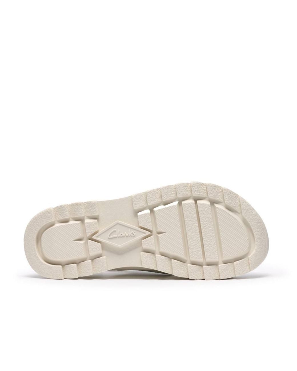Clarks White Dashlite Wish Leather Flat Sandals