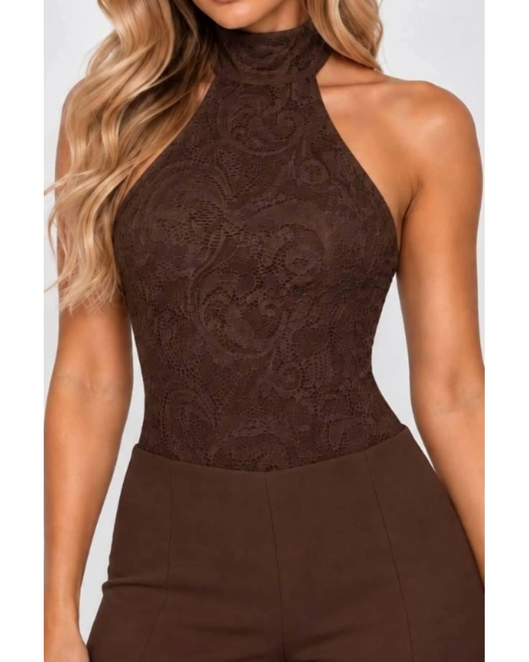 Stylewise Brown Floral Lace