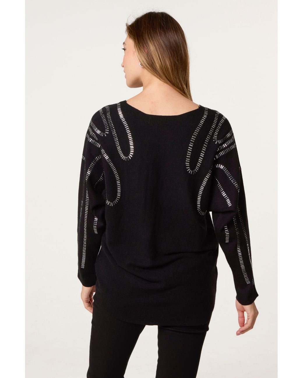 Blue Vanilla Black Long Sleeve Round Neck Jumper