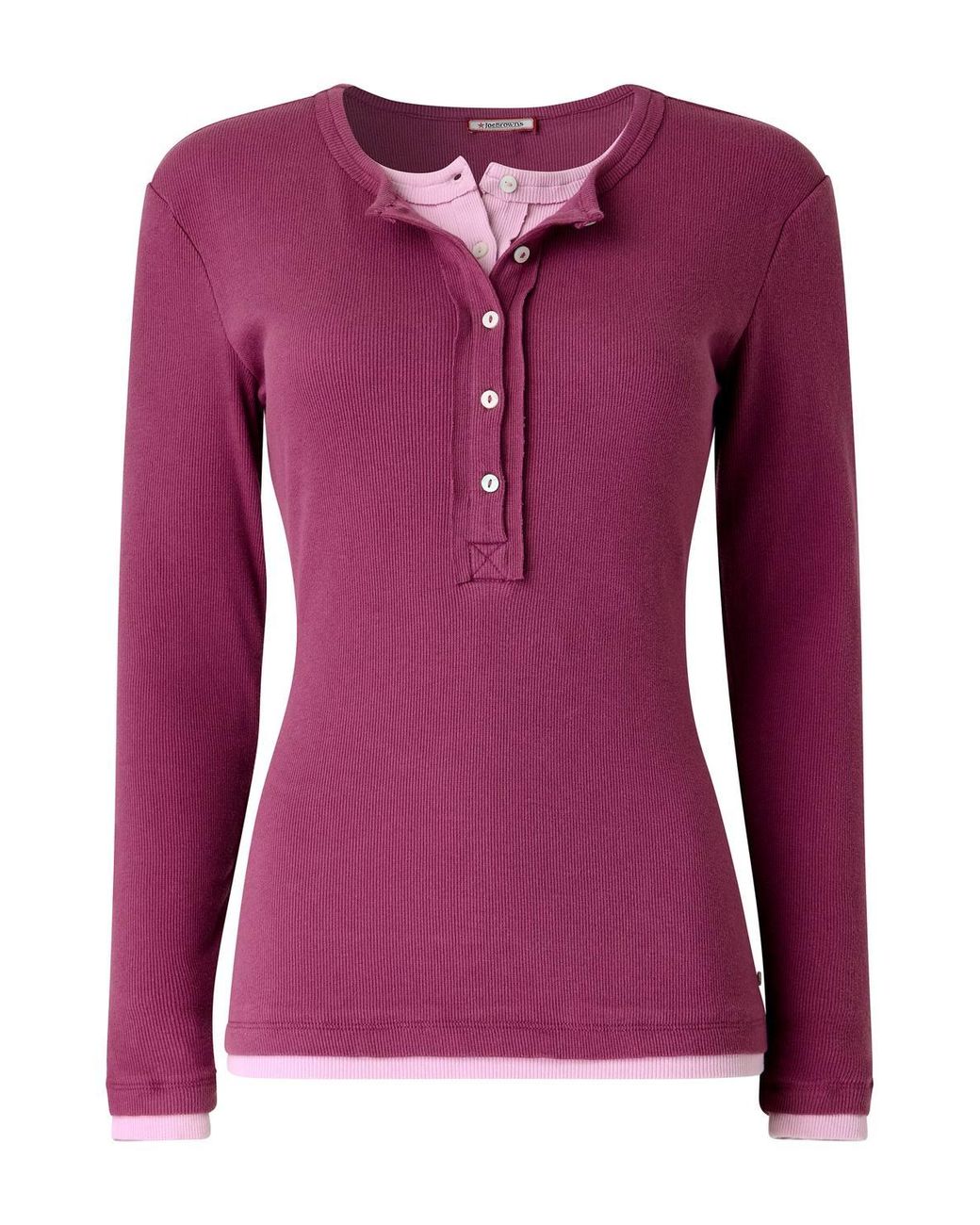 Joe Browns Purple Margot Jersey Double Layer Henley Top