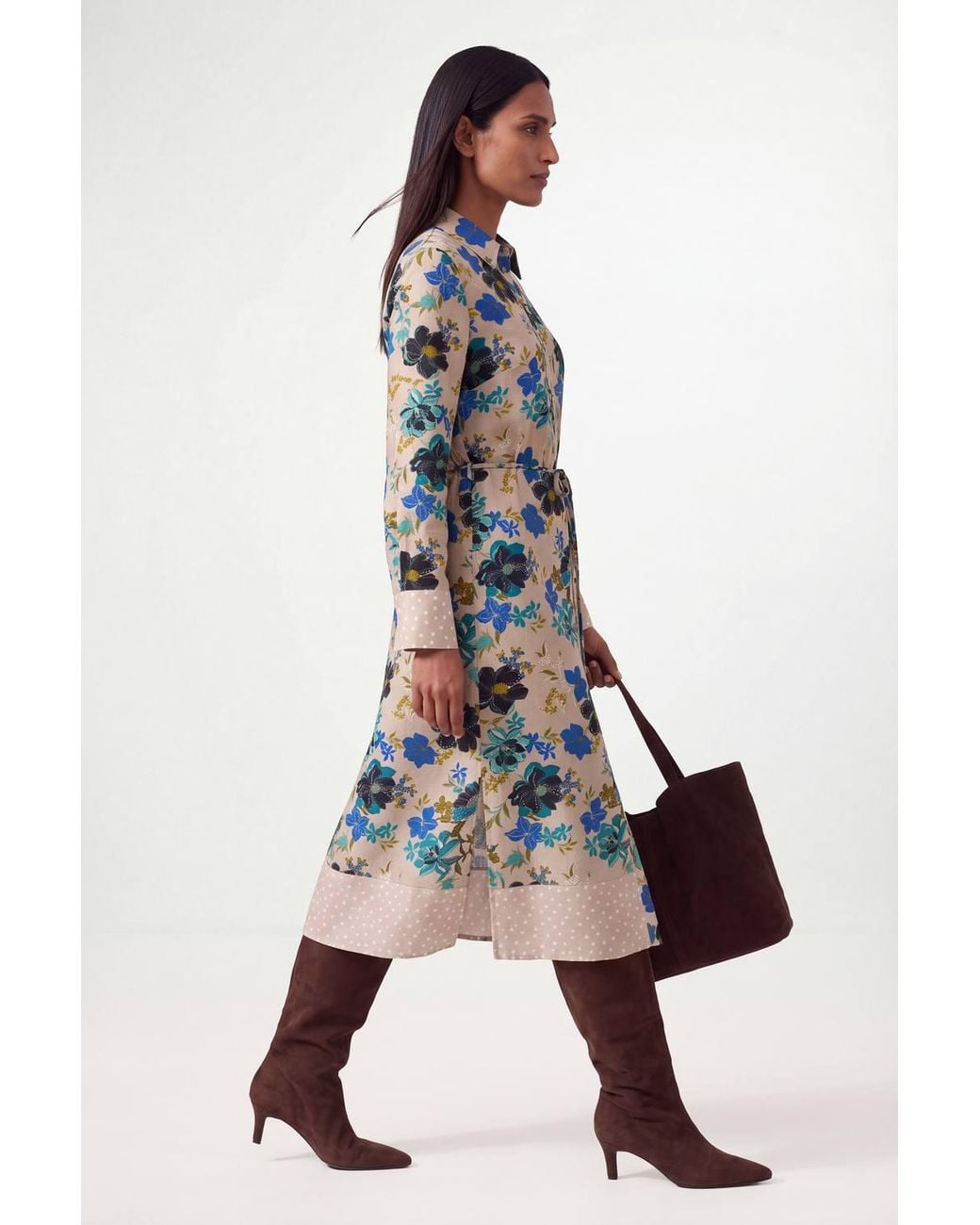 Wallis Blue Floral Mix Print Shirt Dress