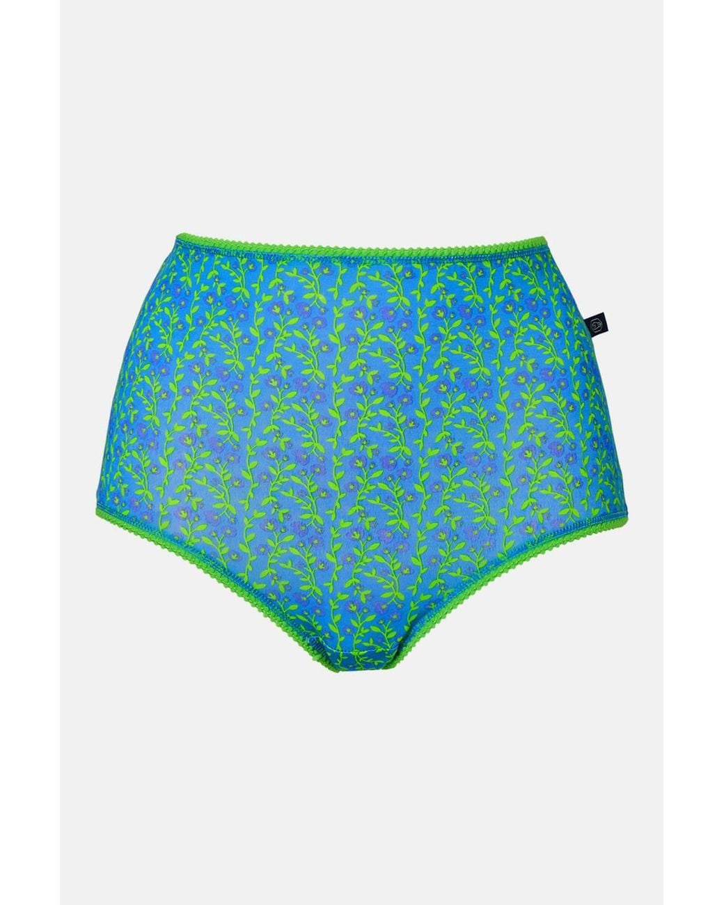 British Boxers Blue Pack Of Four "Boom Bloom" Full Briefs