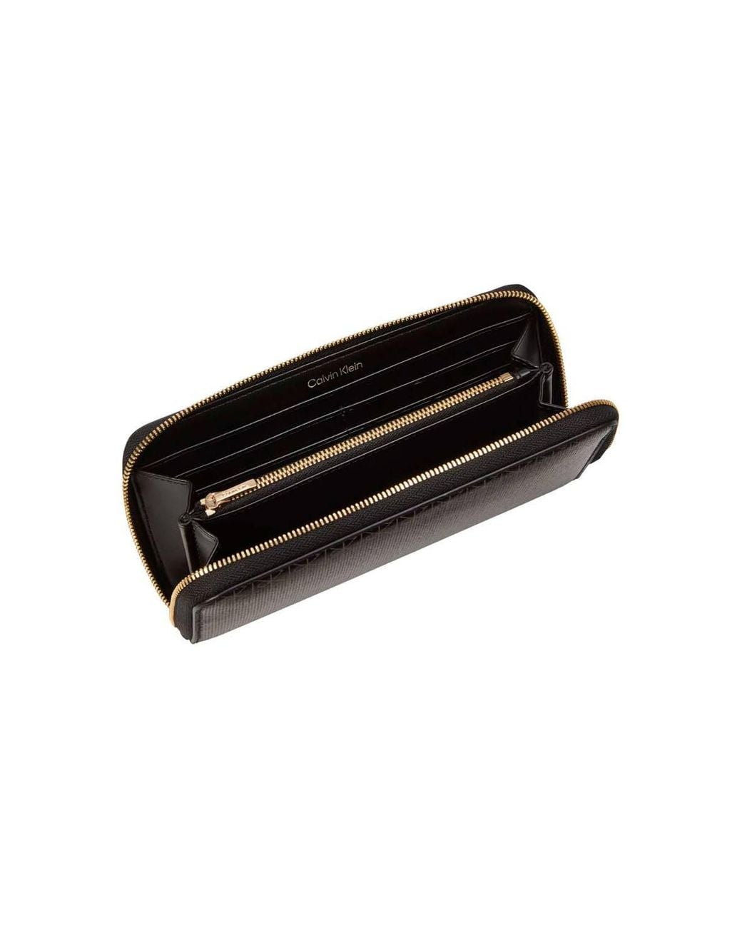 Calvin Klein Black Emblem Zip Around Purse