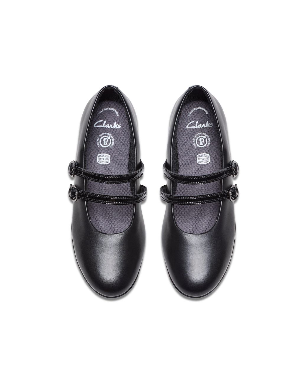 Clarks Black Finja Bar Youth Leather Mary Jane, School Shoes